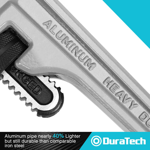 DURATECH aluminum pipe wrench adjustment nut with non-stick knurling for smooth adjustment.