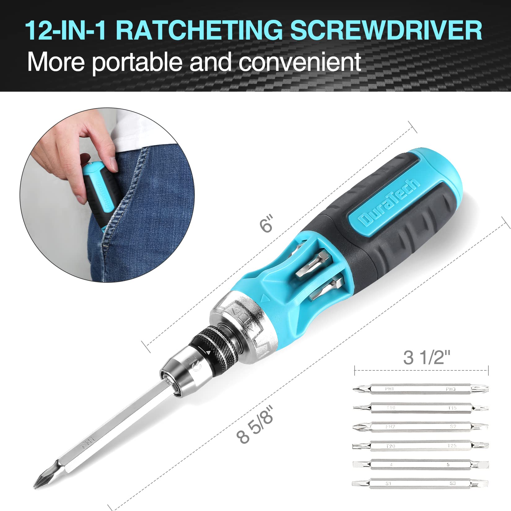 Compact set of mixed bit types for home repair projects