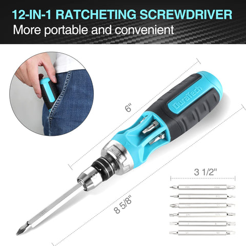 Compact set of mixed bit types for home repair projects