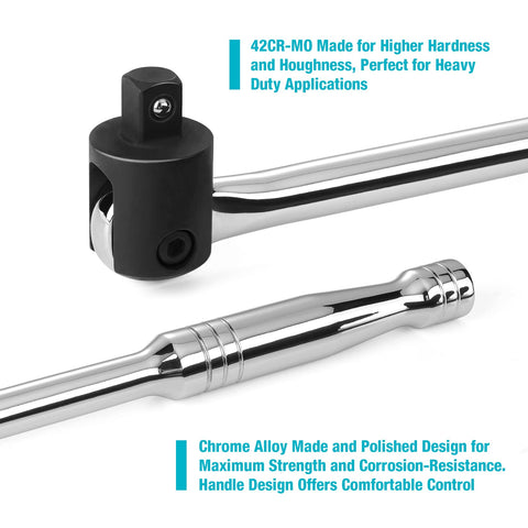 DURATECH 1/2-inch drive breaker bar delivers high torque for stubborn fasteners.