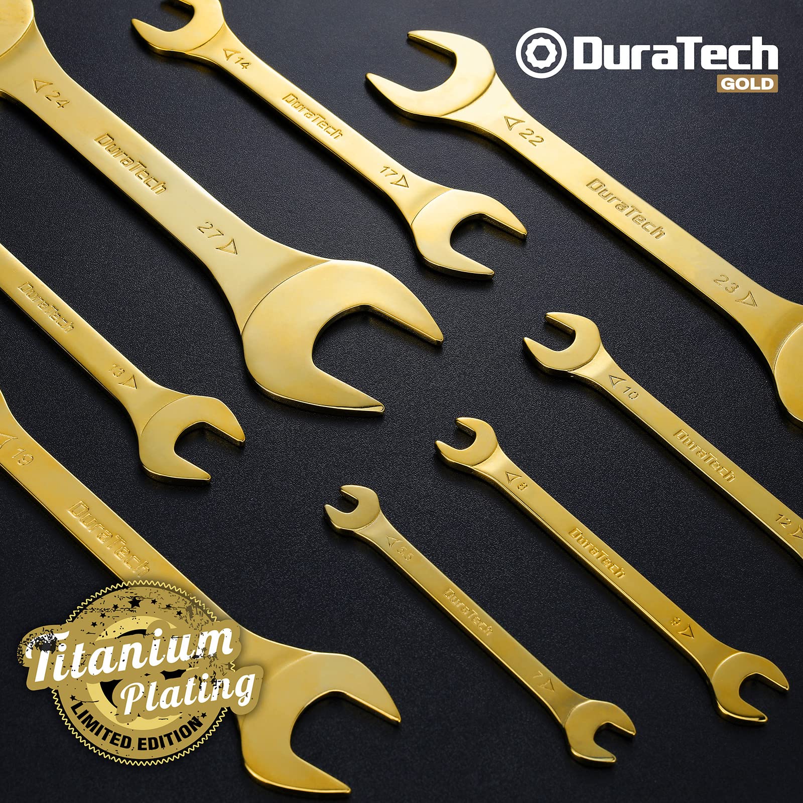DURATECH carbon steel wrenches with mirror polish for durability