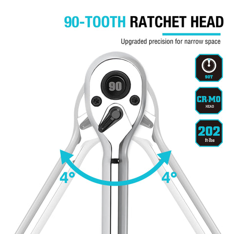 DURATECH chrome alloy head delivering durability and corrosion resistance.