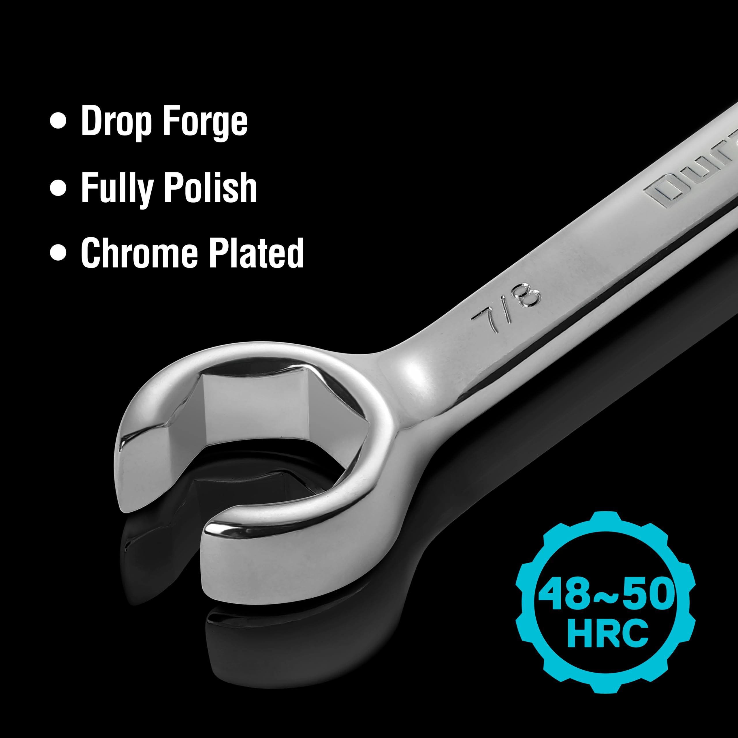 DURATECH chrome vanadium finish resists corrosion and rust over time.