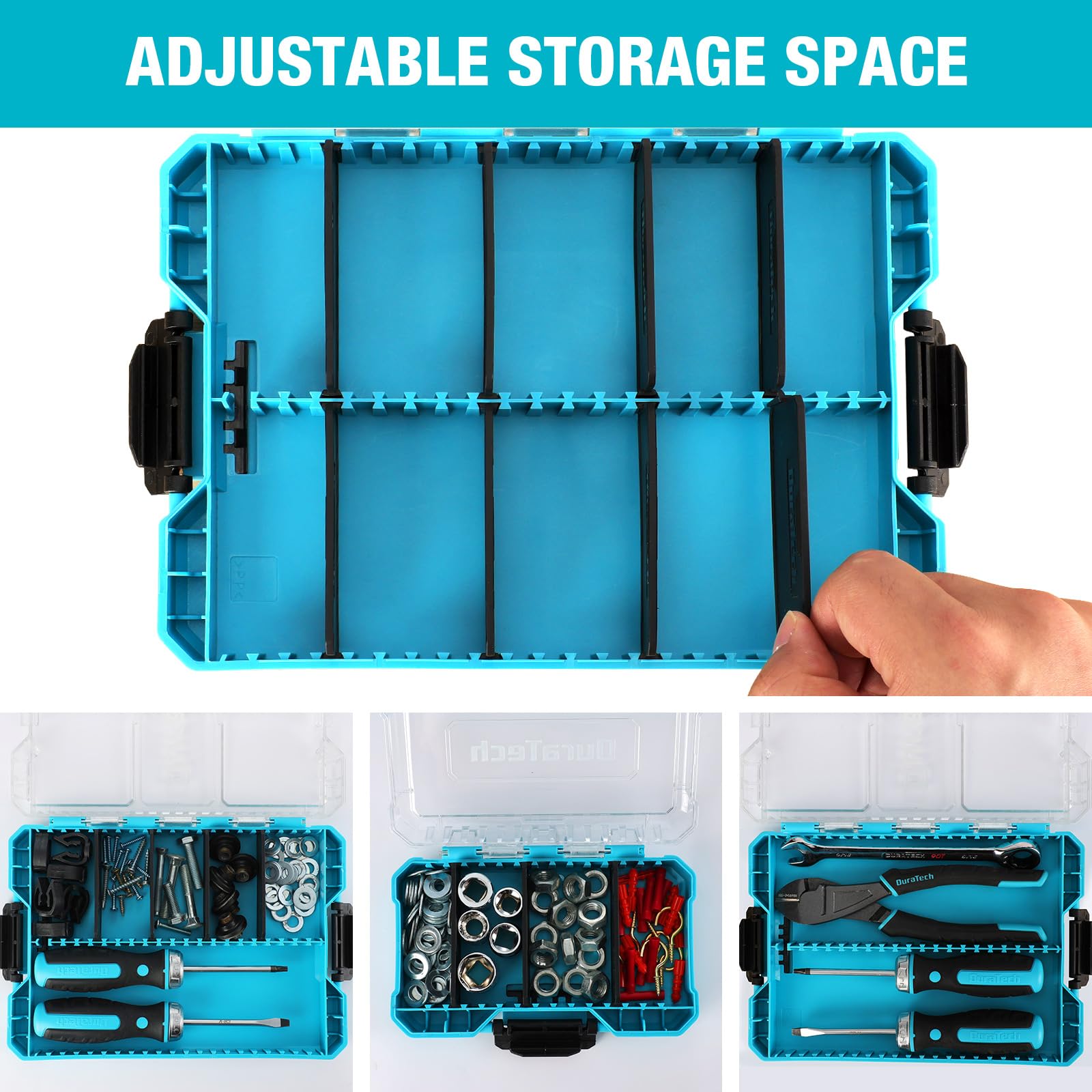 DuraTech clear lid enables fast visual inspection of contents.