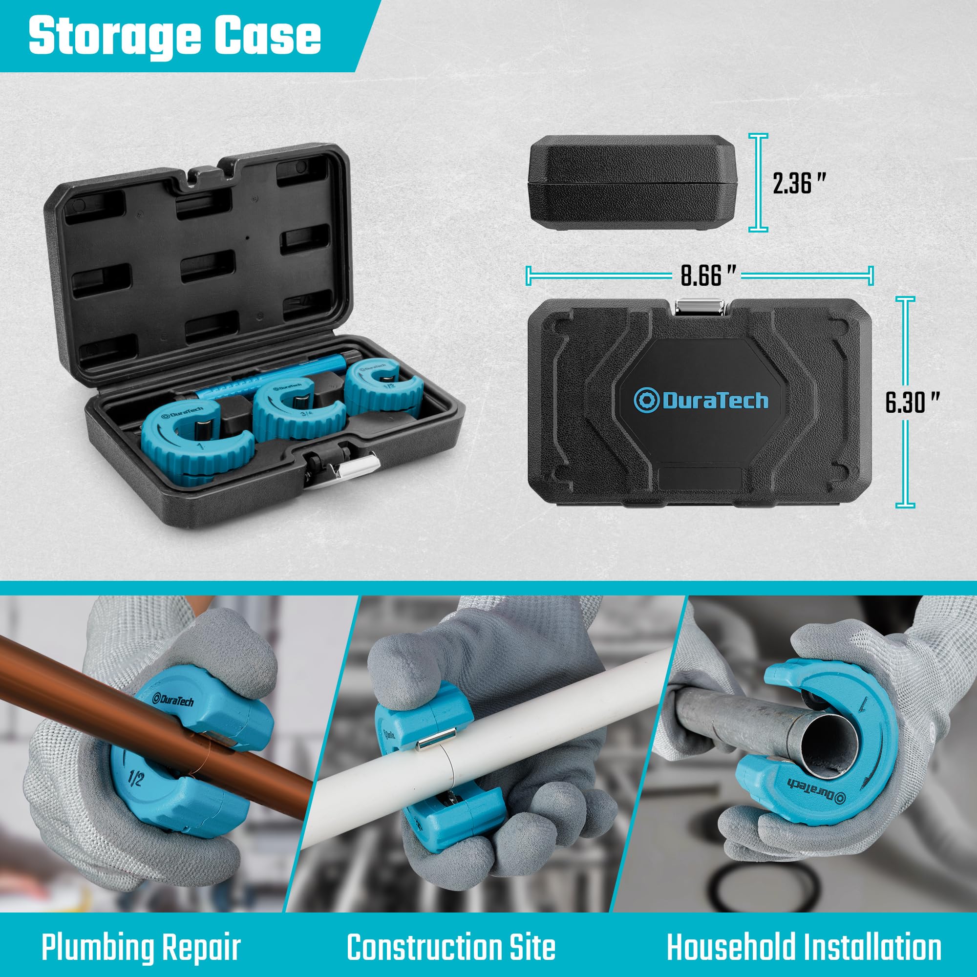 DURATECH storage case keeps all cutters organized and ready.
