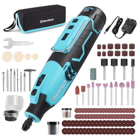 DURATECH cordless rotary tool kit front view for versatile DIY projects