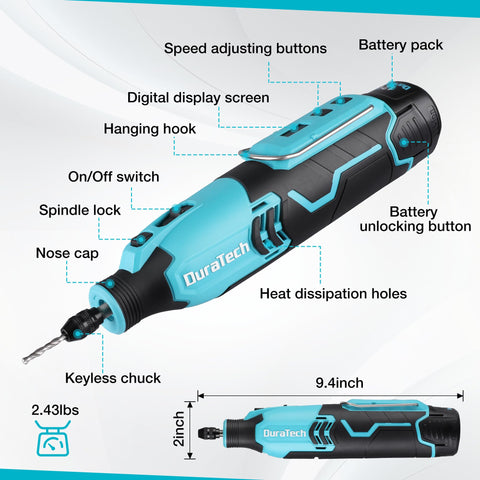 DURATECH cordless rotary tool kit metal cutting and grinding demonstration