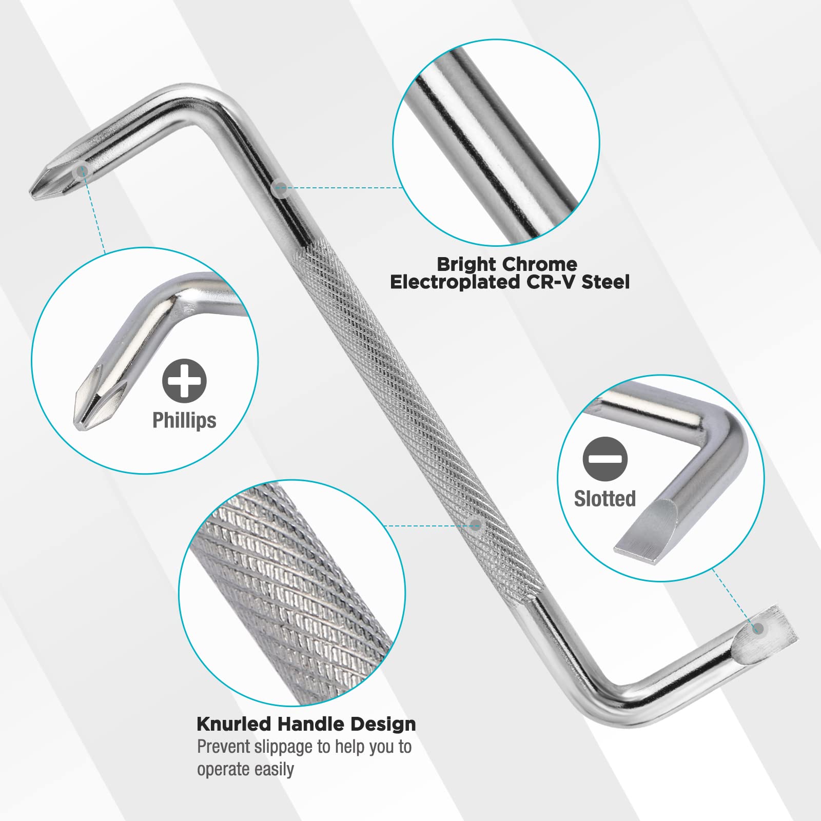 DURATECH CR-V offset screwdriver designed to reach tight spaces.