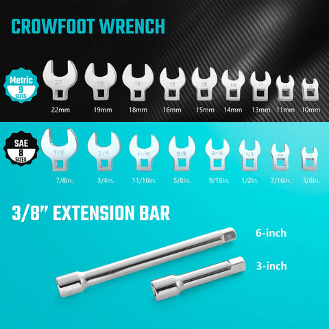 DURATECH crowfoot wrenches metric sizes for precise metric fittings