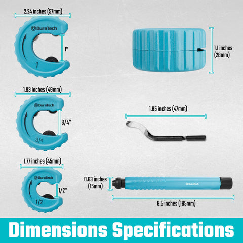 DURATECH deburring tool with durable blade for clean pipe edges.