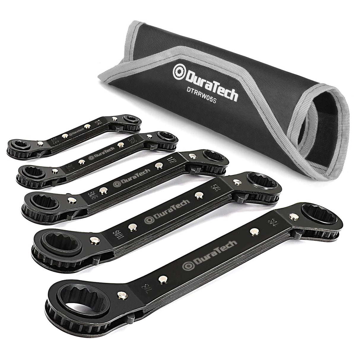 DURATECH double-offset box end wrench set in 1/4 to 7/8 inch sizes.