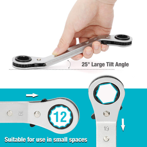 DURATECH double-offset box end wrench 19x21mm for heavy-duty torque in wide fasteners