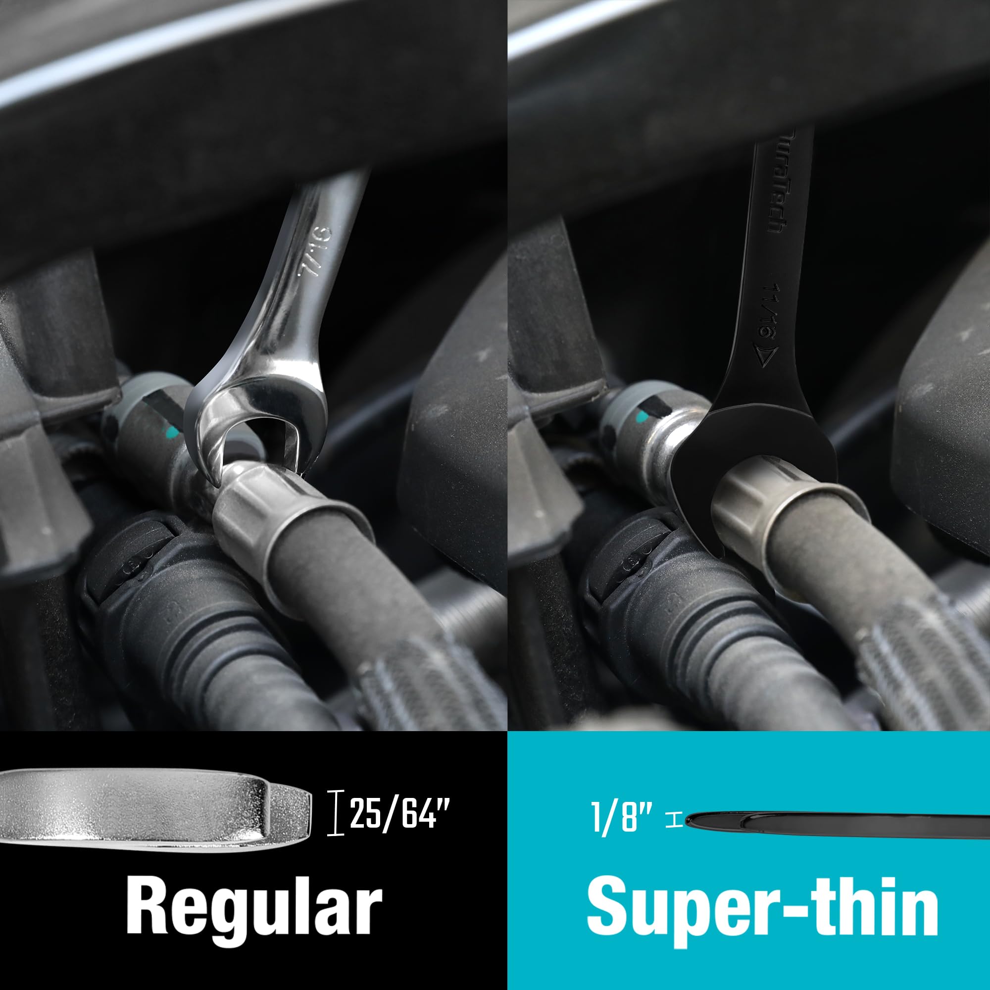 Duratech wrenches feature double-stamped sizes for quick ID on the go.