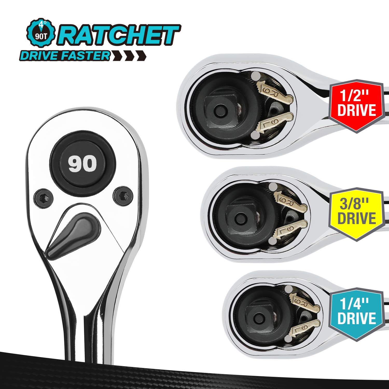 DURATECH 3/8-inch drive ratchet offers versatile access in mechanic tasks.