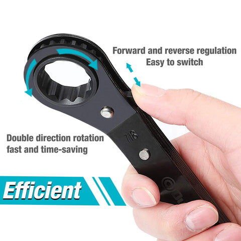 DURATECH reversible dual-lever ratchet simplifies direction changes.
