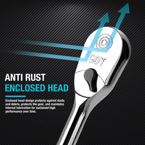 DURATECH dust-proof teardrop head protects internals from debris