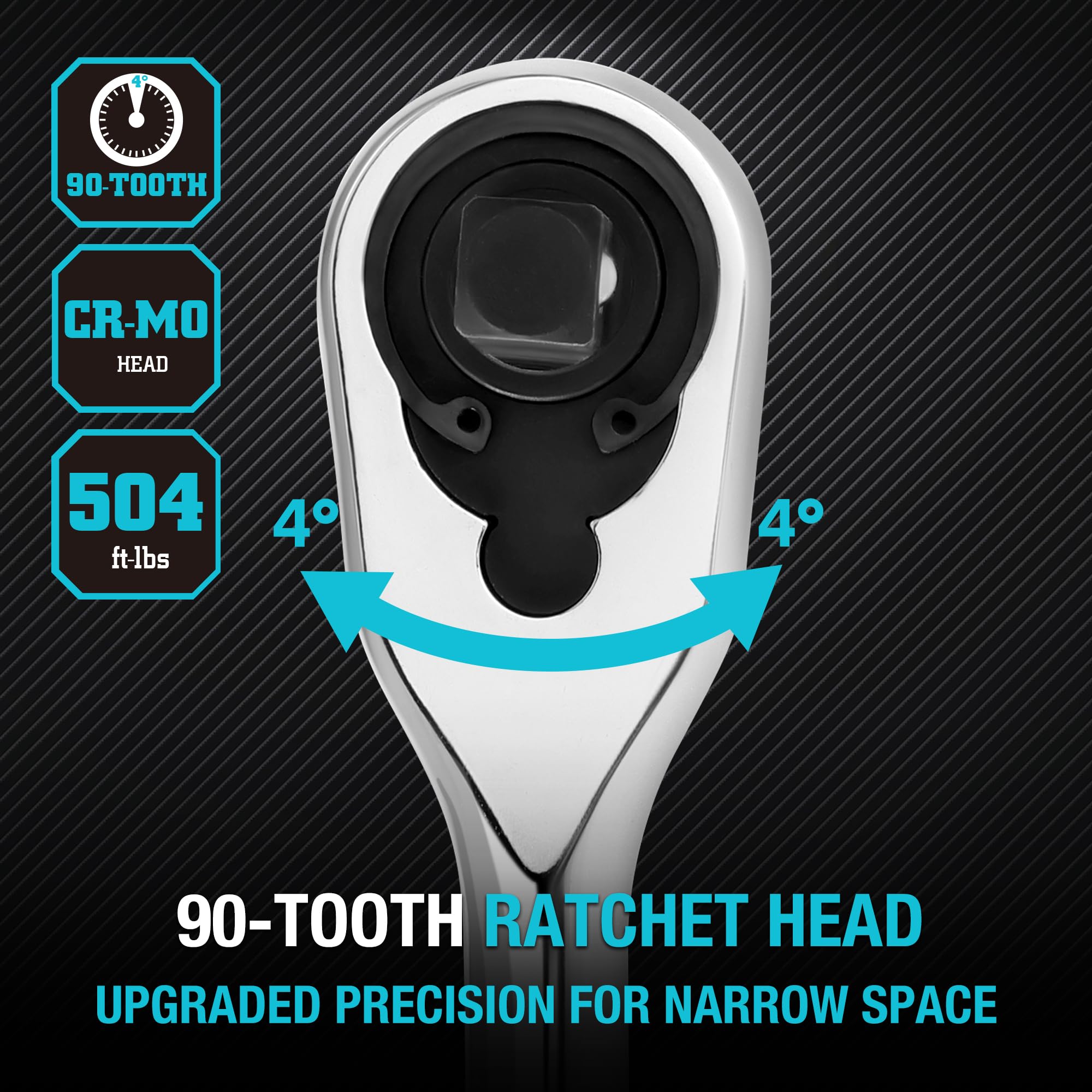 DURATECH enclosed low-profile teardrop head fits tight spots