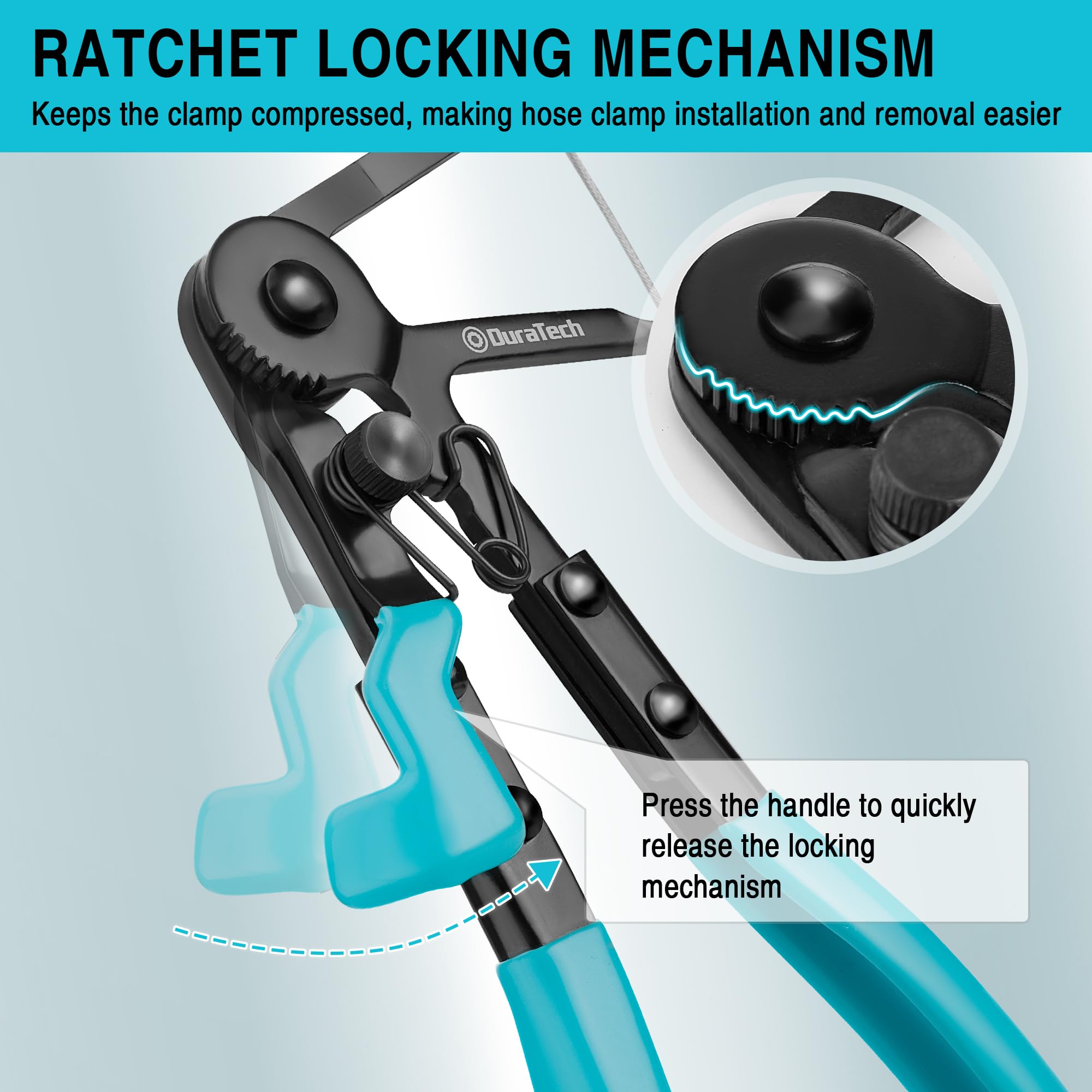 DURATECH ergonomic anti-slip handles improve grip during long sessions.