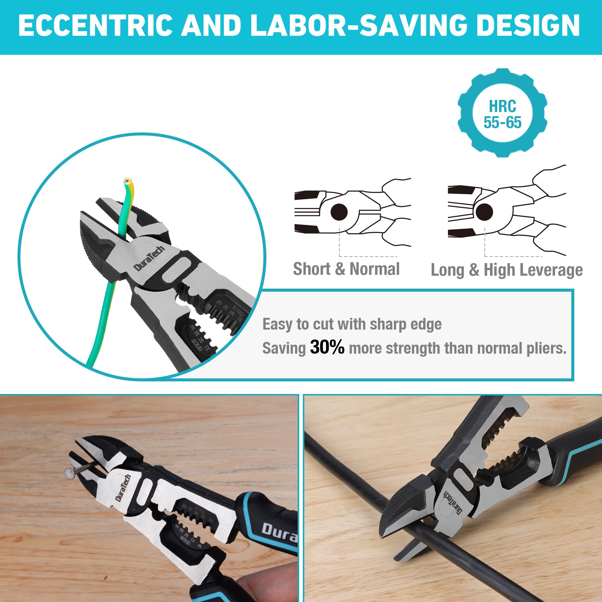 DURATECH ergonomic non-slip handle reduces fatigue during use.