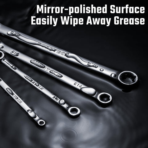 DURATECH E-Torx wrench set heat-treated CR-V steel for durability.