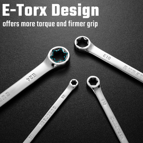 DURATECH E-Torx wrench set in premium pouch for organized tool storage.