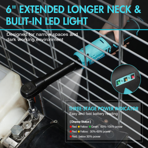 Duratech forward-reverse switch for easy bolt tightening or loosening.