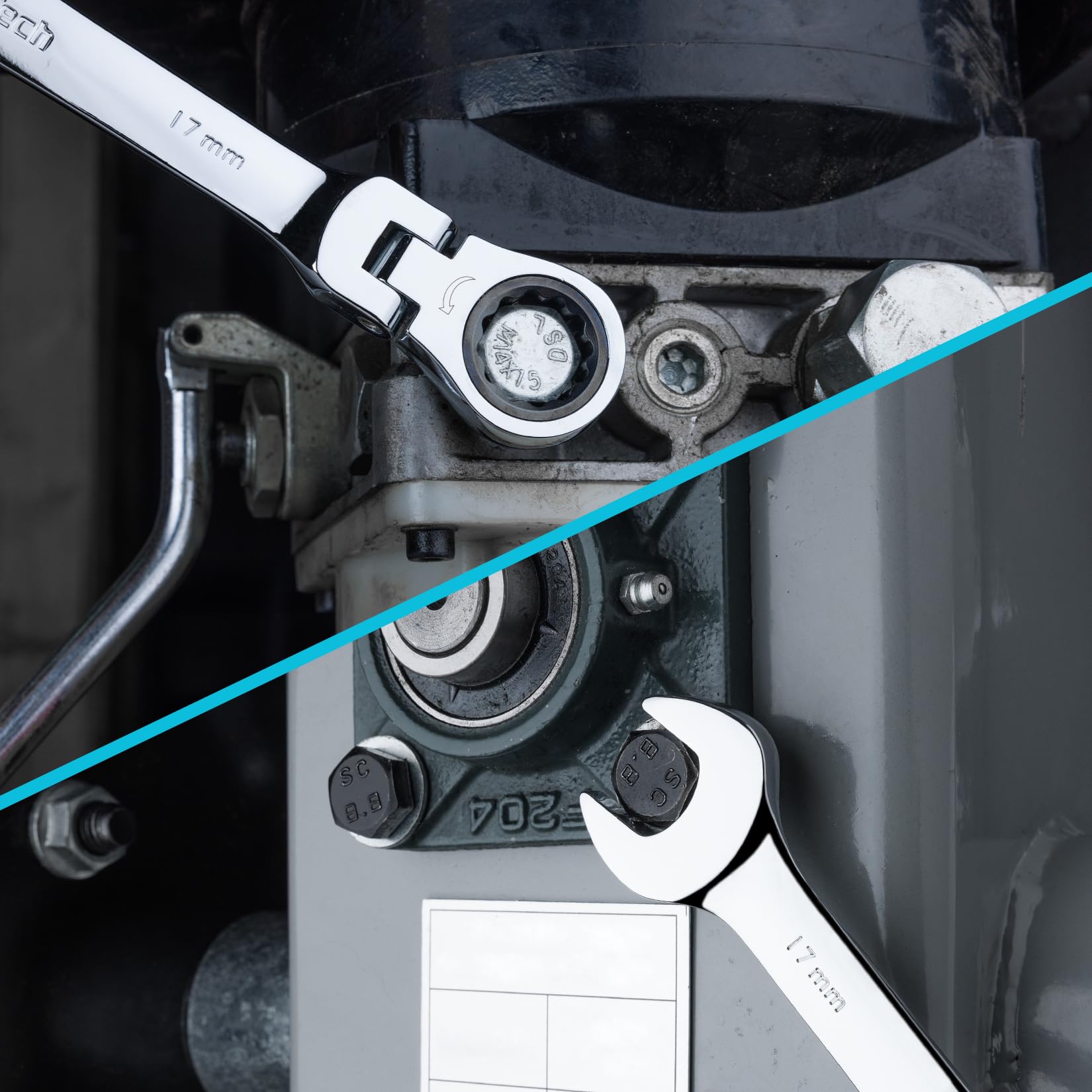 DURATECH sizes etched on handles for quick identification during tasks.