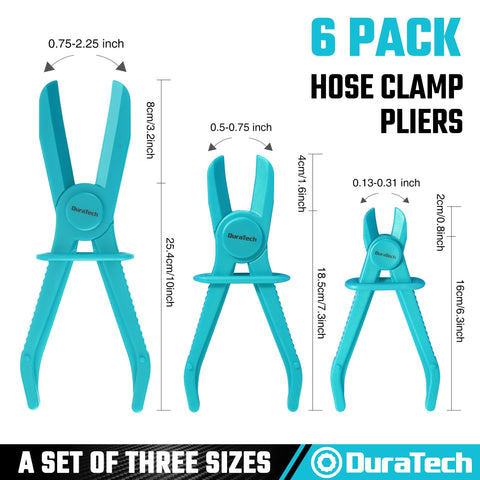 Side view of the DURATECH 6-piece set showing compact size options for hoses