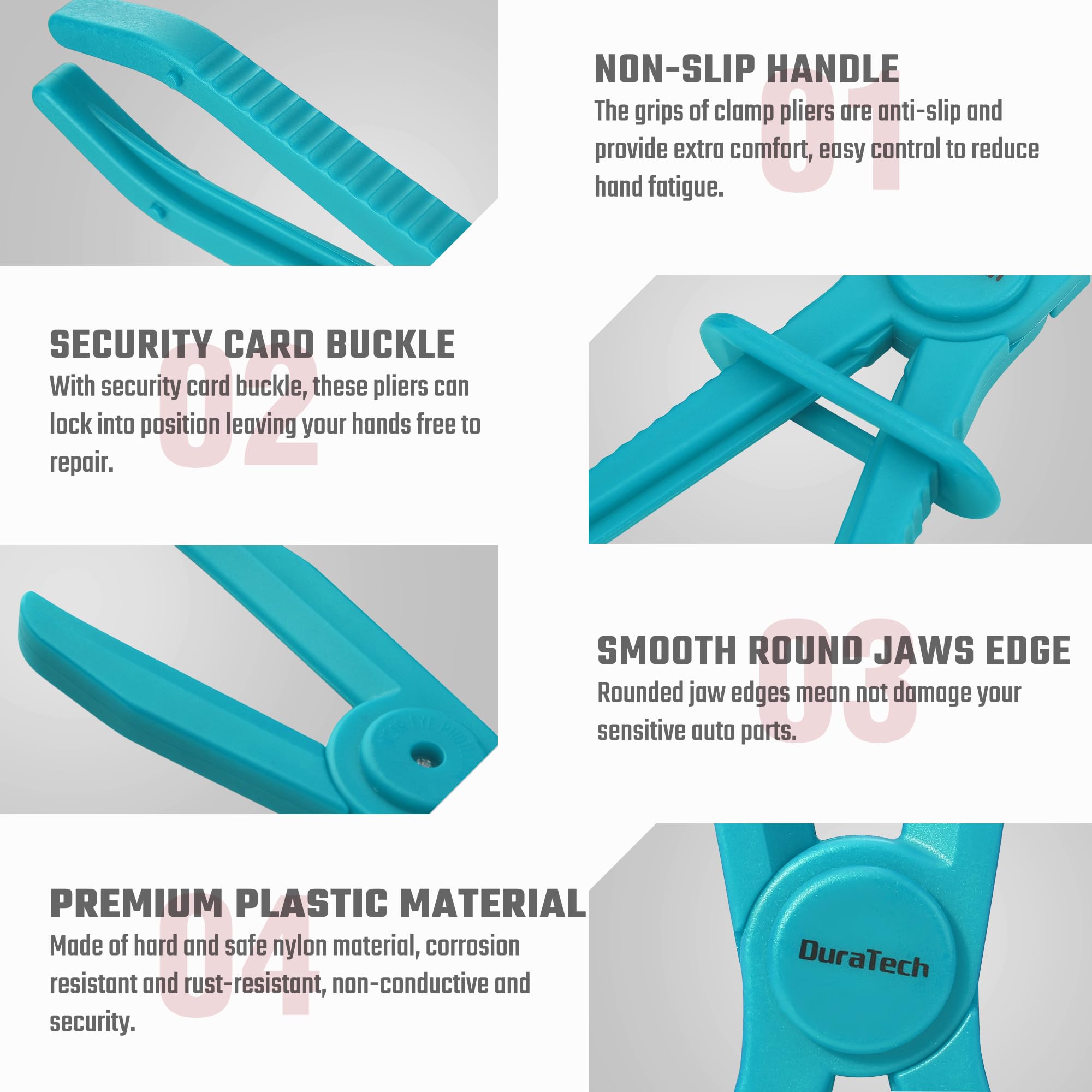 Top view highlighting the three size ranges for flexible hoses