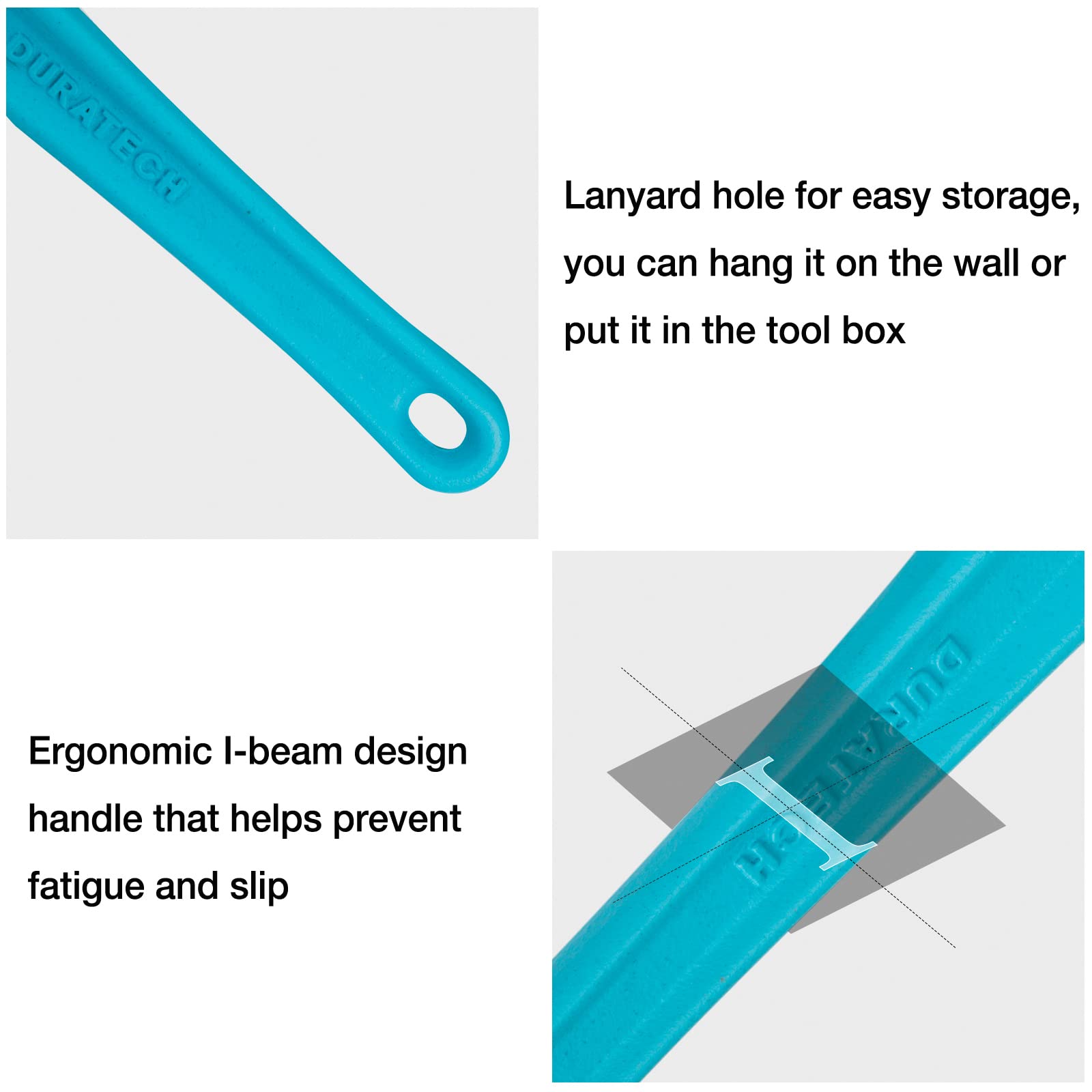 DURATECH I-beam handle provides balanced leverage for easier bites