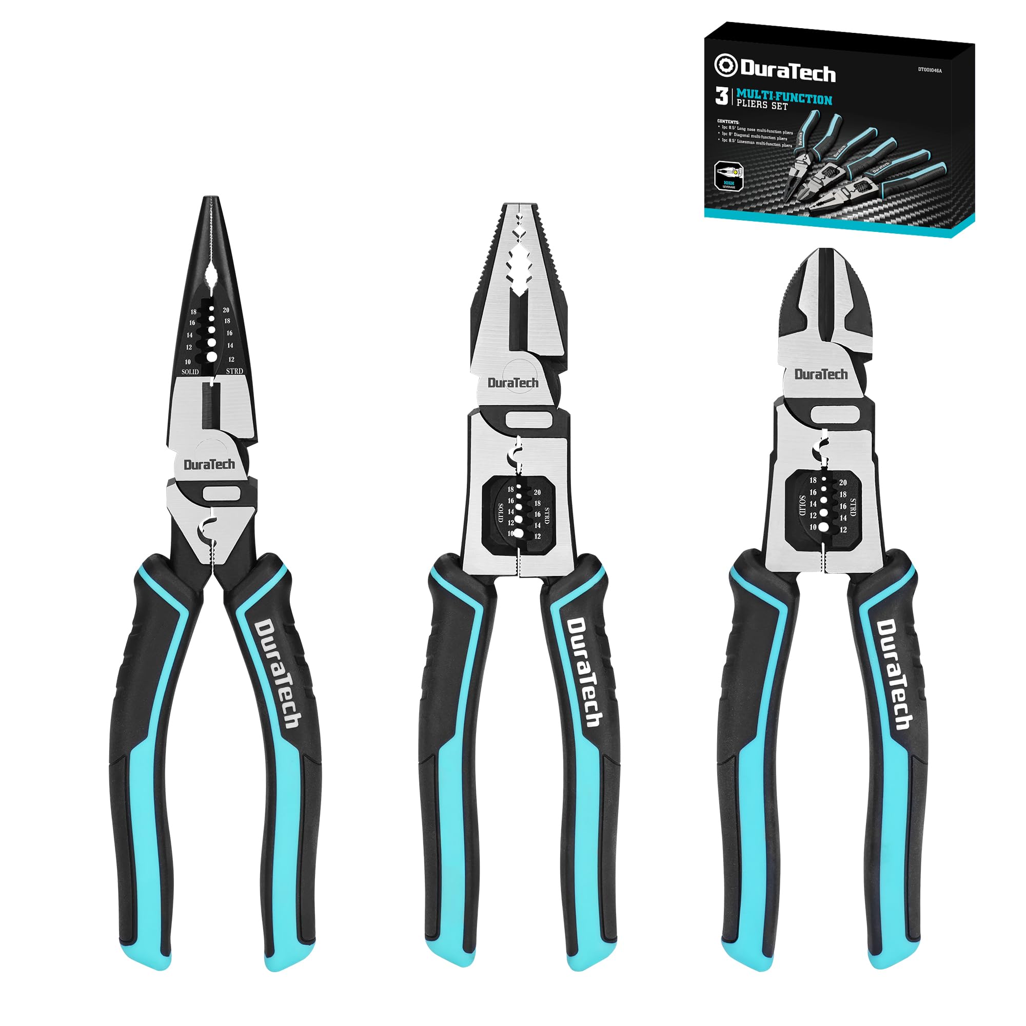 DURATECH lineman pliers 8.5-inch for strong, precise wire cutting and gripping.