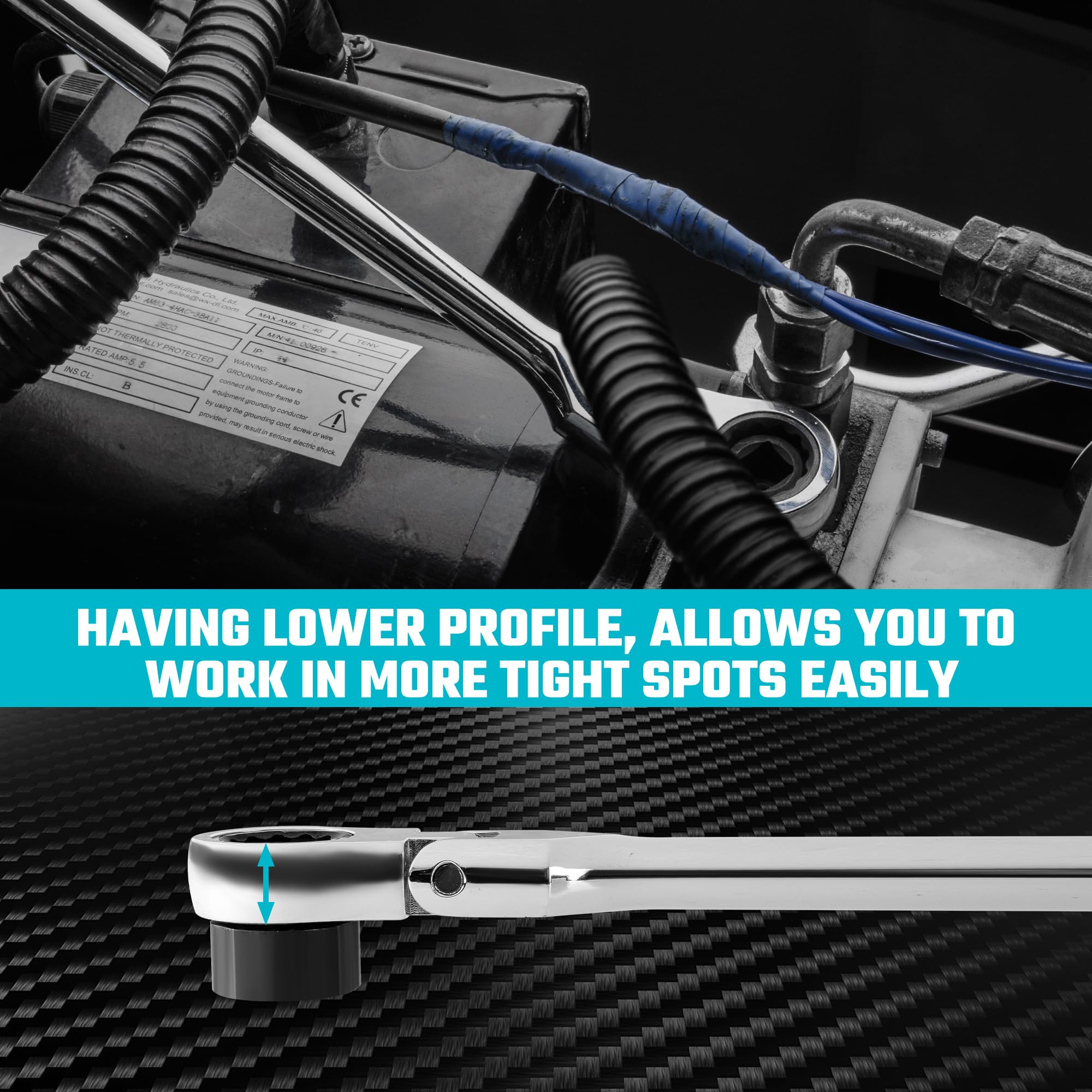 DURATECH compatibility with low-profile sockets for compact engine work.