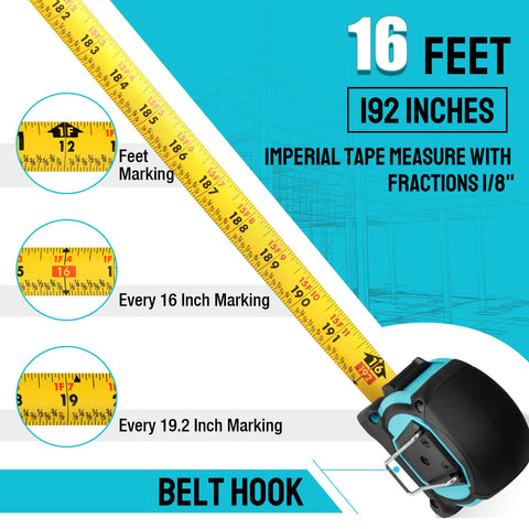 DURATECH magnetic tape measure extended blade for long layouts