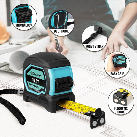 DURATECH magnetic tape measure magnetic hook on metal surfaces