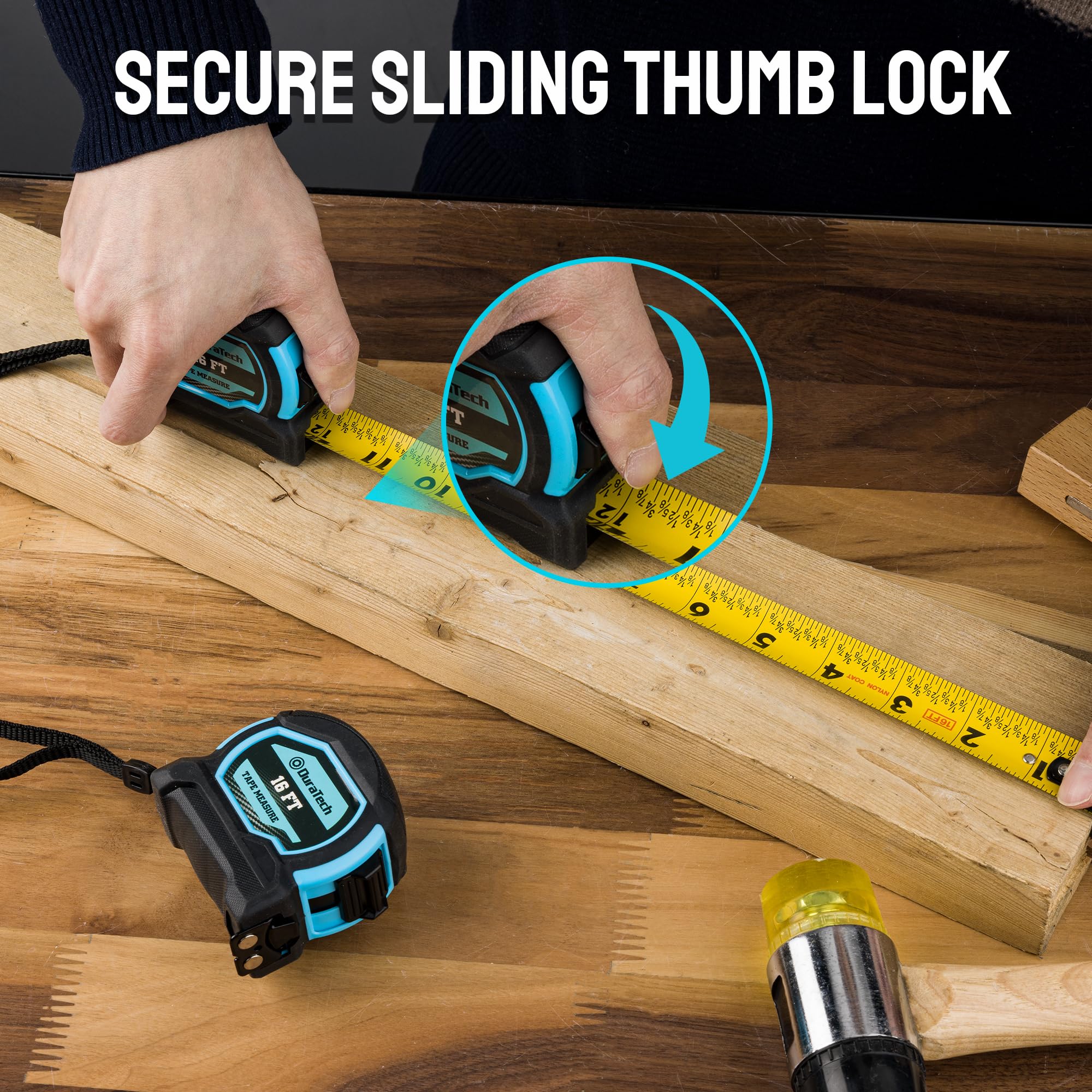 DURATECH magnetic tape measure zero-point correction hook for inside measurements