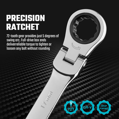 DURATECH metric wrenches 8–17 mm cover common fasteners in automotive and machinery.