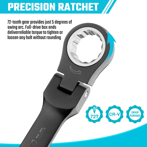 Duratech metric wrenches 8–17mm with stamped sizes for easy identification.
