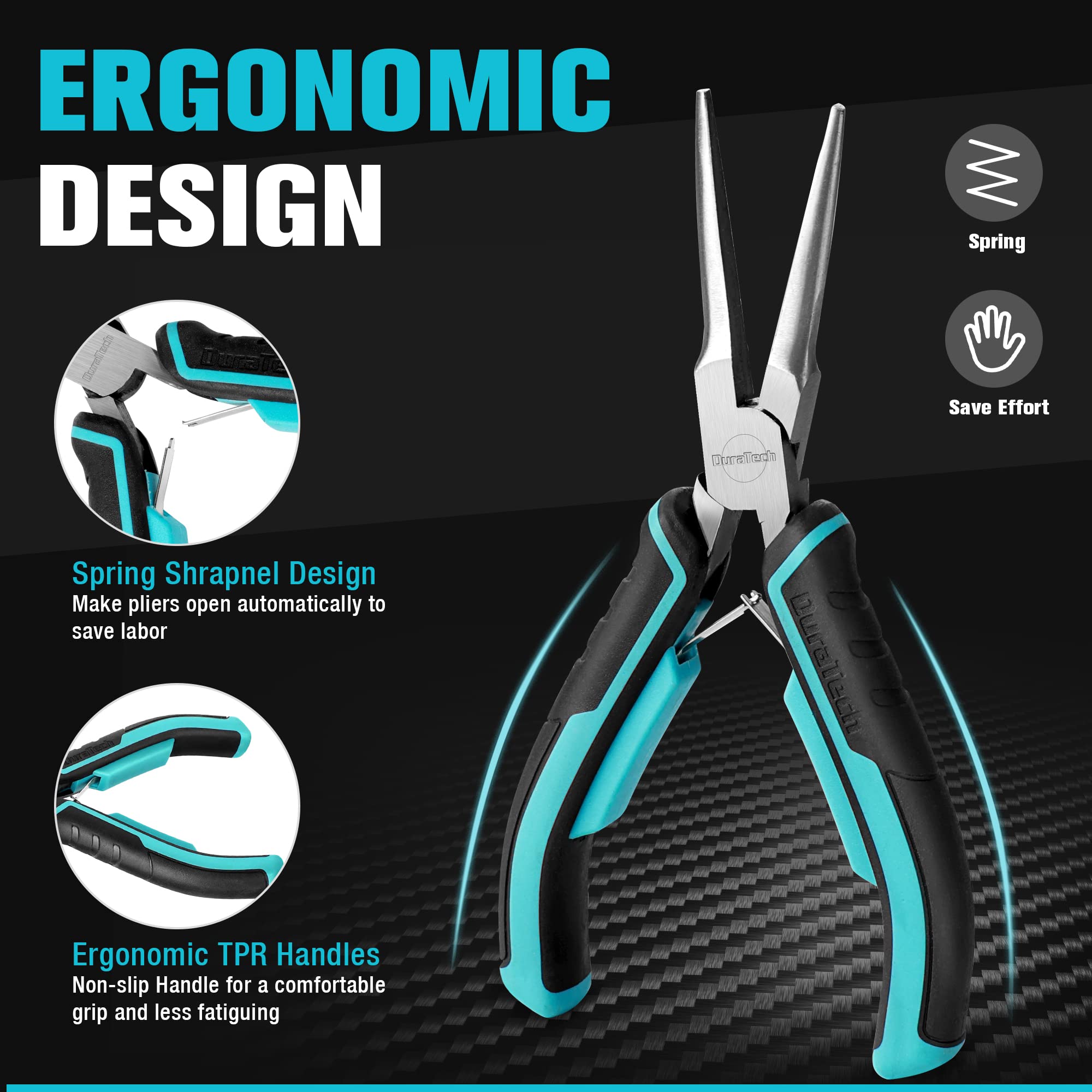 DURATECH long nose pliers reaching tight spaces