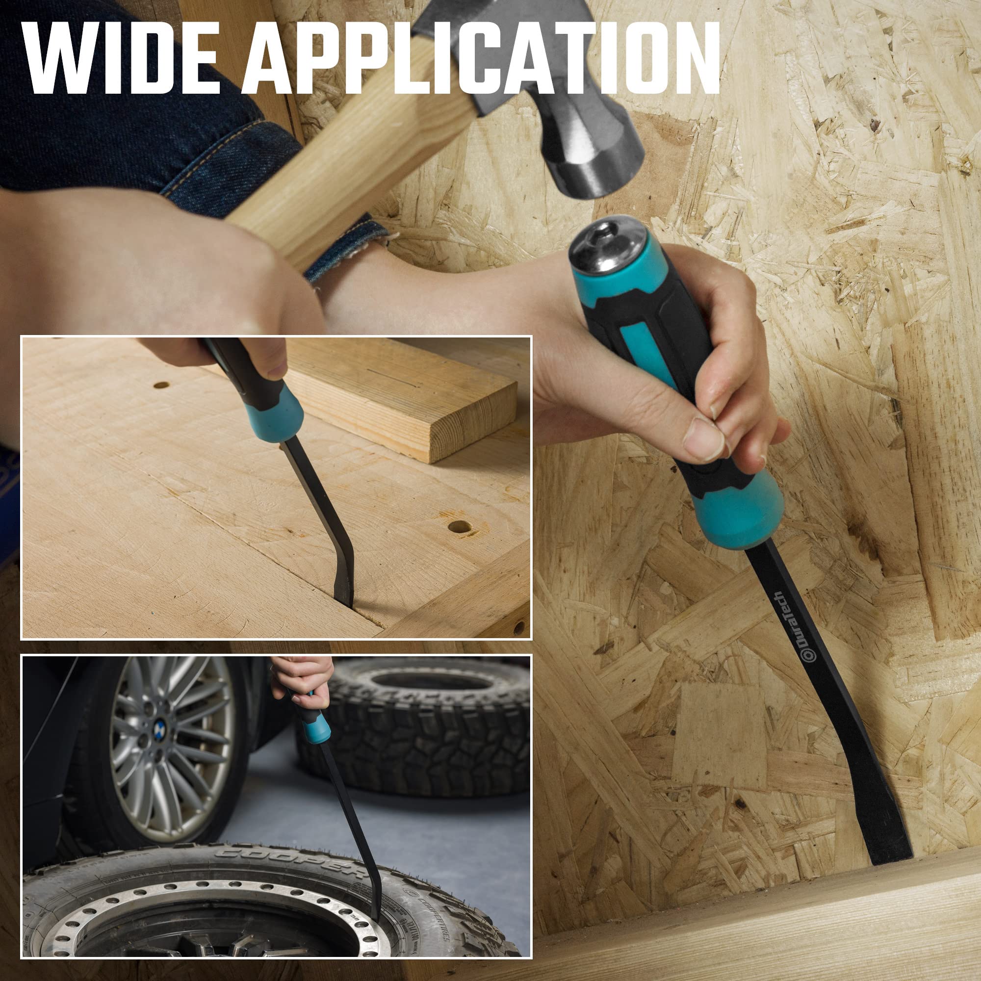 DURATECH pry bars in action in confined workspaces.