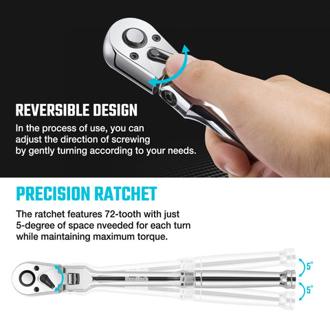 DURATECH quick-release button facilitates fast socket removal.
