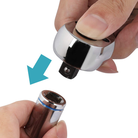 DURATECH quick-release button enables one-handed socket changes.