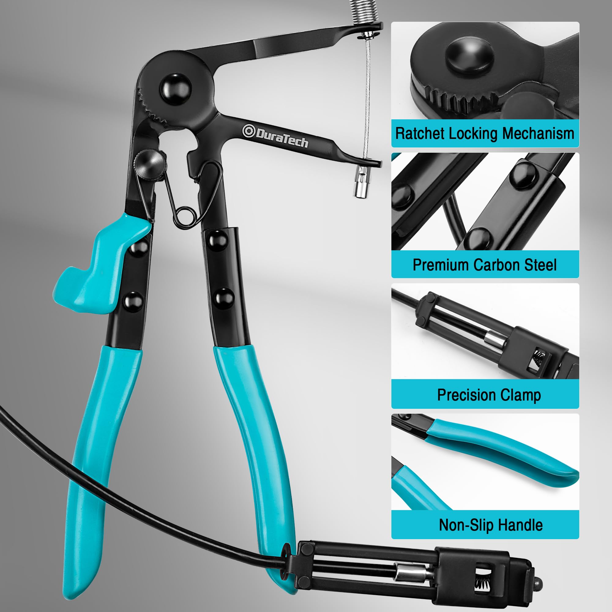 DURATECH radiator hose clamp removal tool in action for quick maintenance.