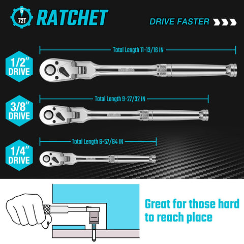 DURATECH 1/4 inch drive handles small fasteners with ease