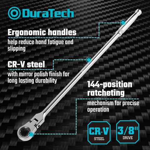 DURATECH 144-position ratchet close-up highlights precise engagement.