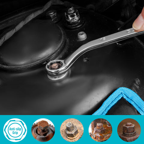 DURATECH rolling pouch keeps wrenches organized and portable.