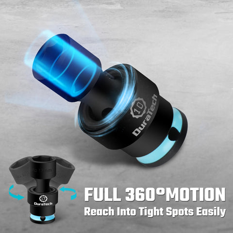 Duratech metric and SAE sockets for versatile automotive tasks.