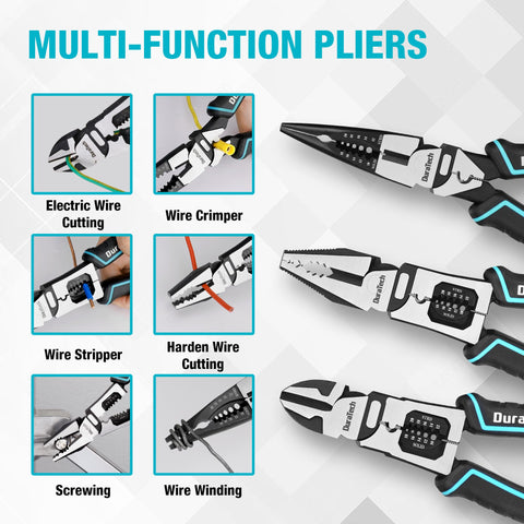DURATECH side-cut pliers 8-inch deliver clean flush cuts.