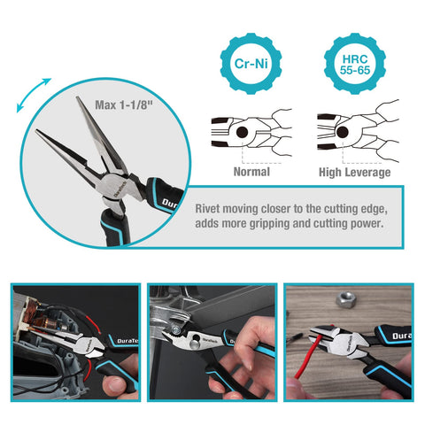 DURATECH 6-inch slip joint pliers offering versatile gripping in tight spaces