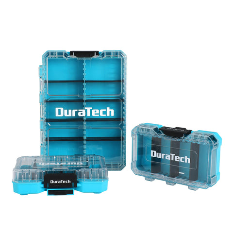 DuraTech small parts organizer with 14 compartments for organized screws and nuts.