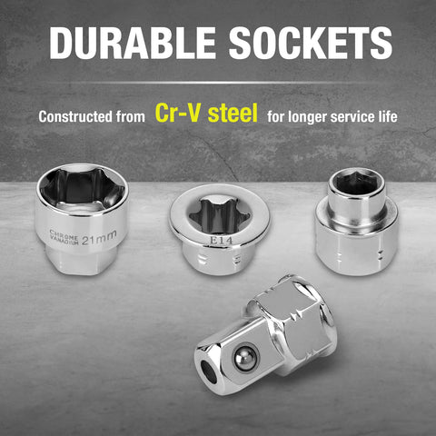 DURATECH socket adapters for flexible drive options across sizes.